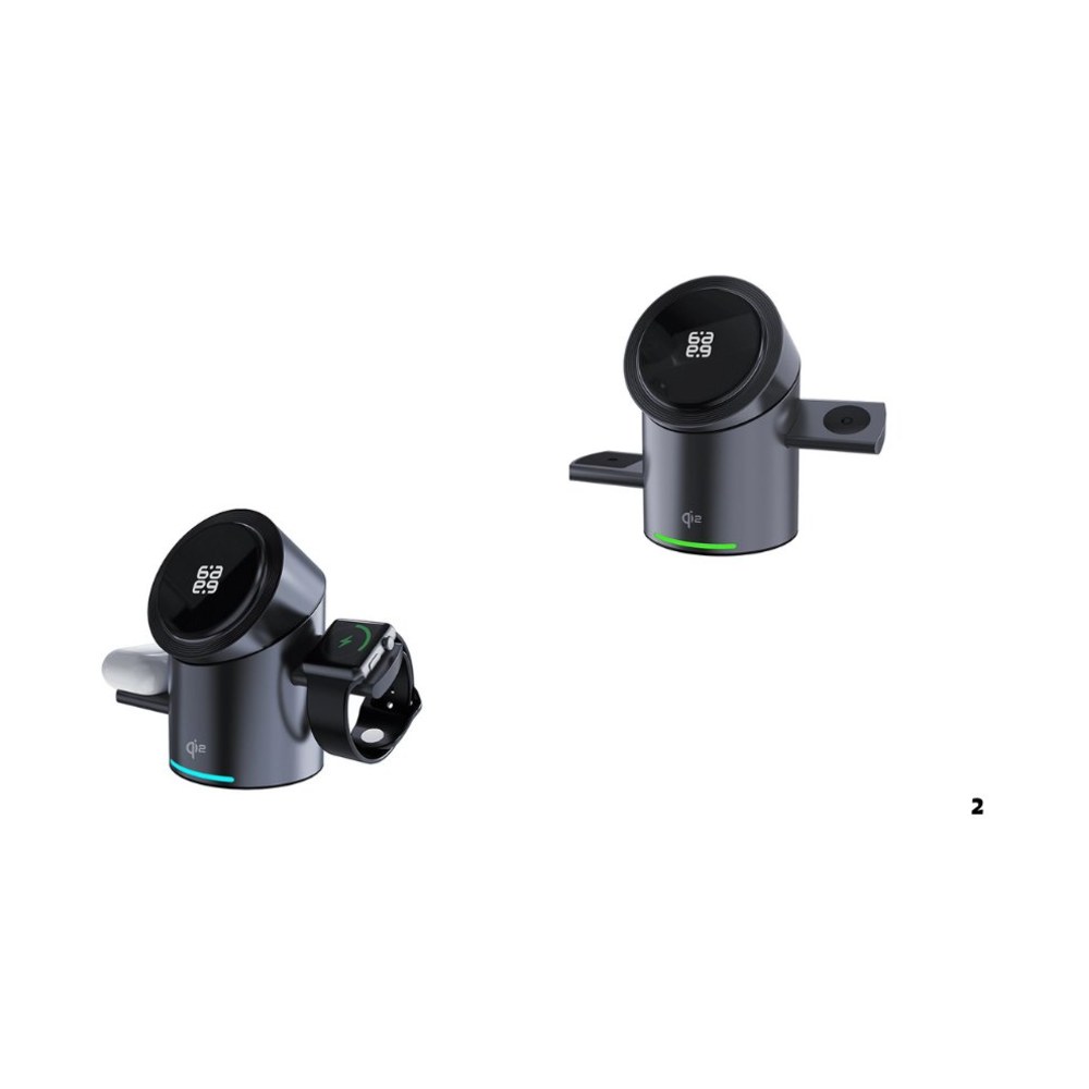 תחנת טעינה אלחוטית 3 ב-1 לאייפון, איירפודס ו-Apple Watch עם טעינה 15W מהירה Pure