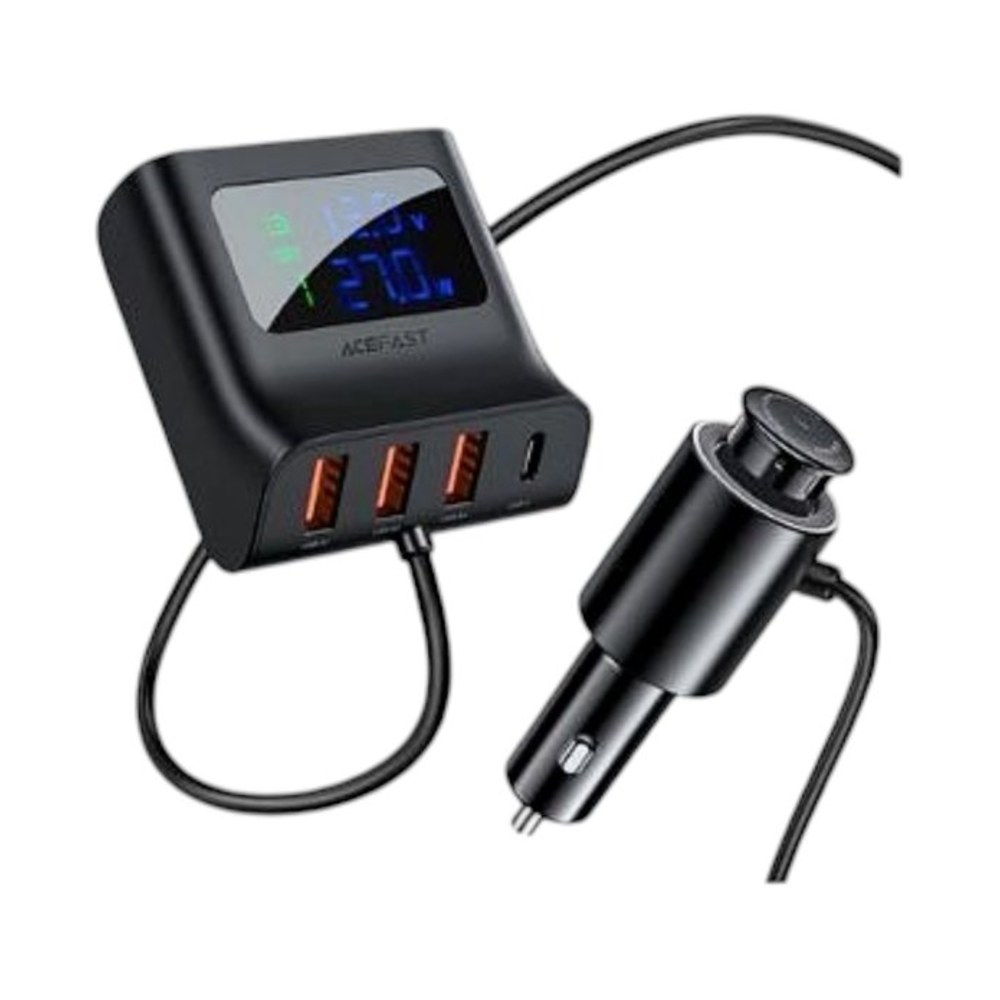 מטען לרכב ACEFAST B8 90W | 4 יציאות USB-C ו-USB-A | מסך LED
