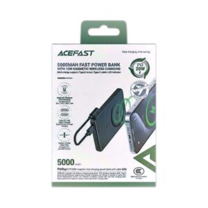 מטען נייד מגנטי Acefast M30 | ‏5000mAh | תומך MagSafe | ‏PD 20W