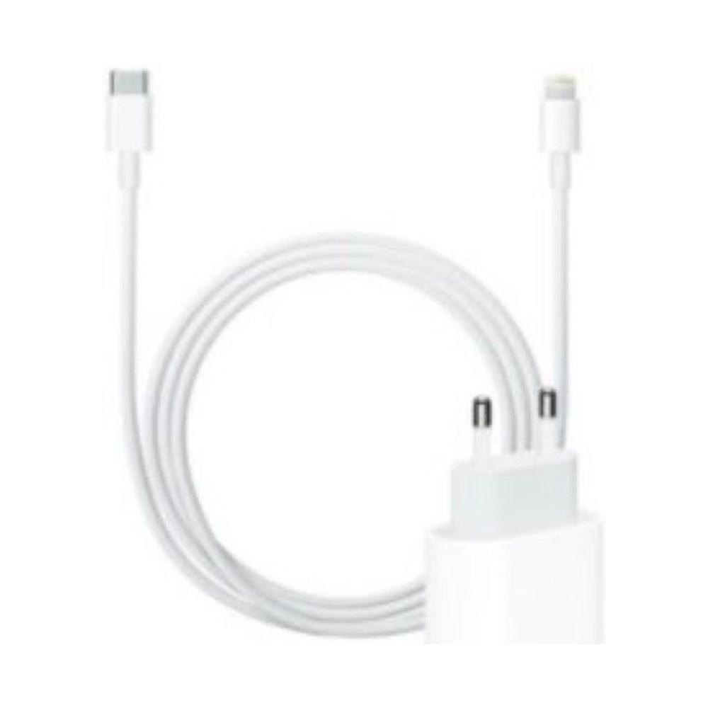 סט מטען מהיר מקורי Apple 20W + כבל USB-C ל-Lightning | לאייפון 11-14 | יבואן רשמי