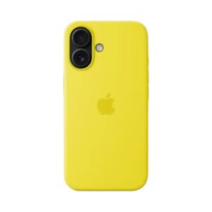 כיסוי סיליקון מקורי ל-Apple iPhone 16 עם חיבור MagSafe - צהוב