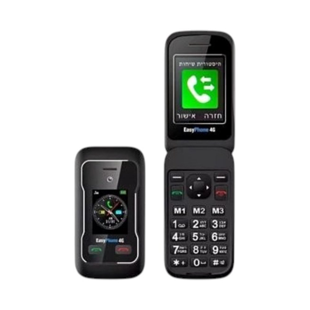טלפון מקשים מתקפל למבוגרים EasyPhone NP-01 4G - צבע שחור