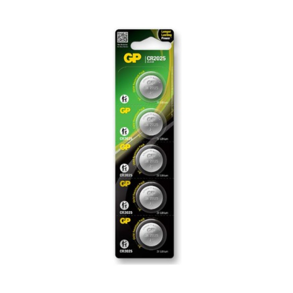 GP CR2025 Lithium Cell Button Battery (5 Pieces)