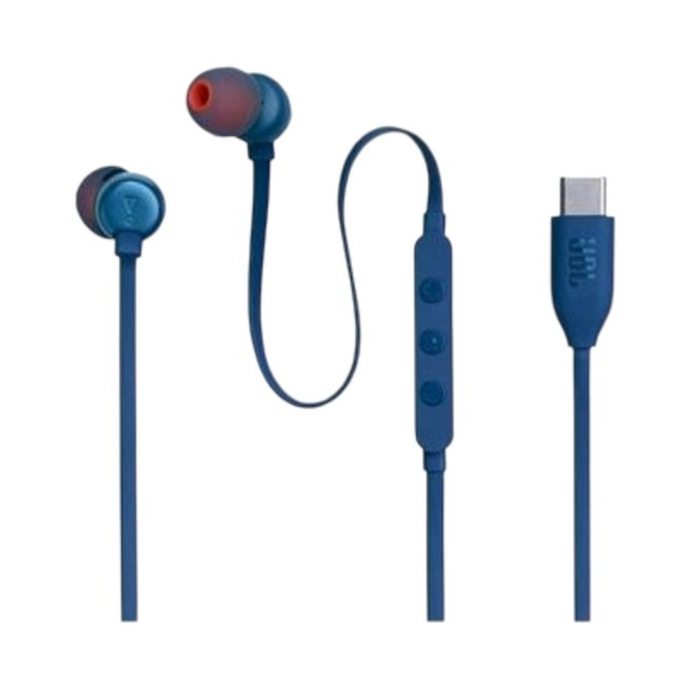 אוזניות חוטיות JBL Tune 310C | חיבור USB-C | עם מיקרופון | כחול