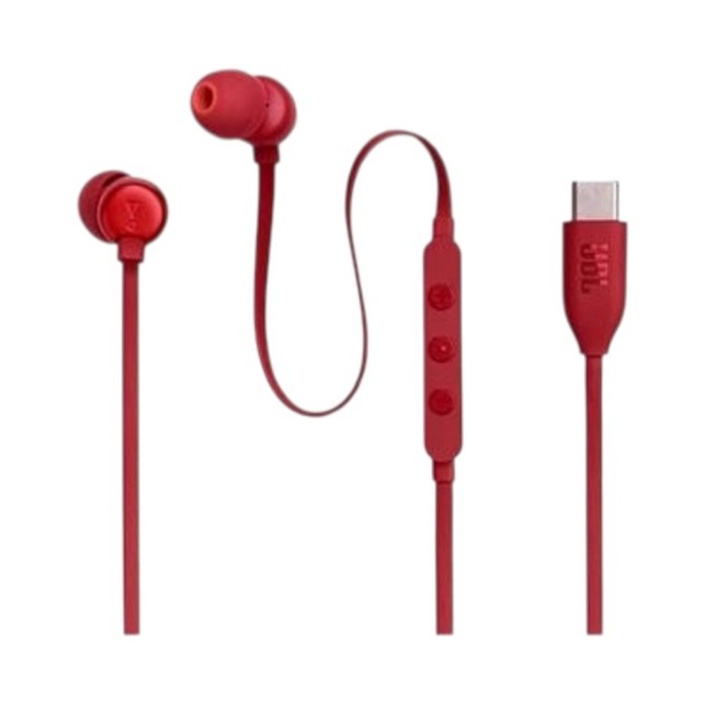 אוזניות חוטיות JBL Tune 310C | חיבור USB-C | עם מיקרופון | אדום