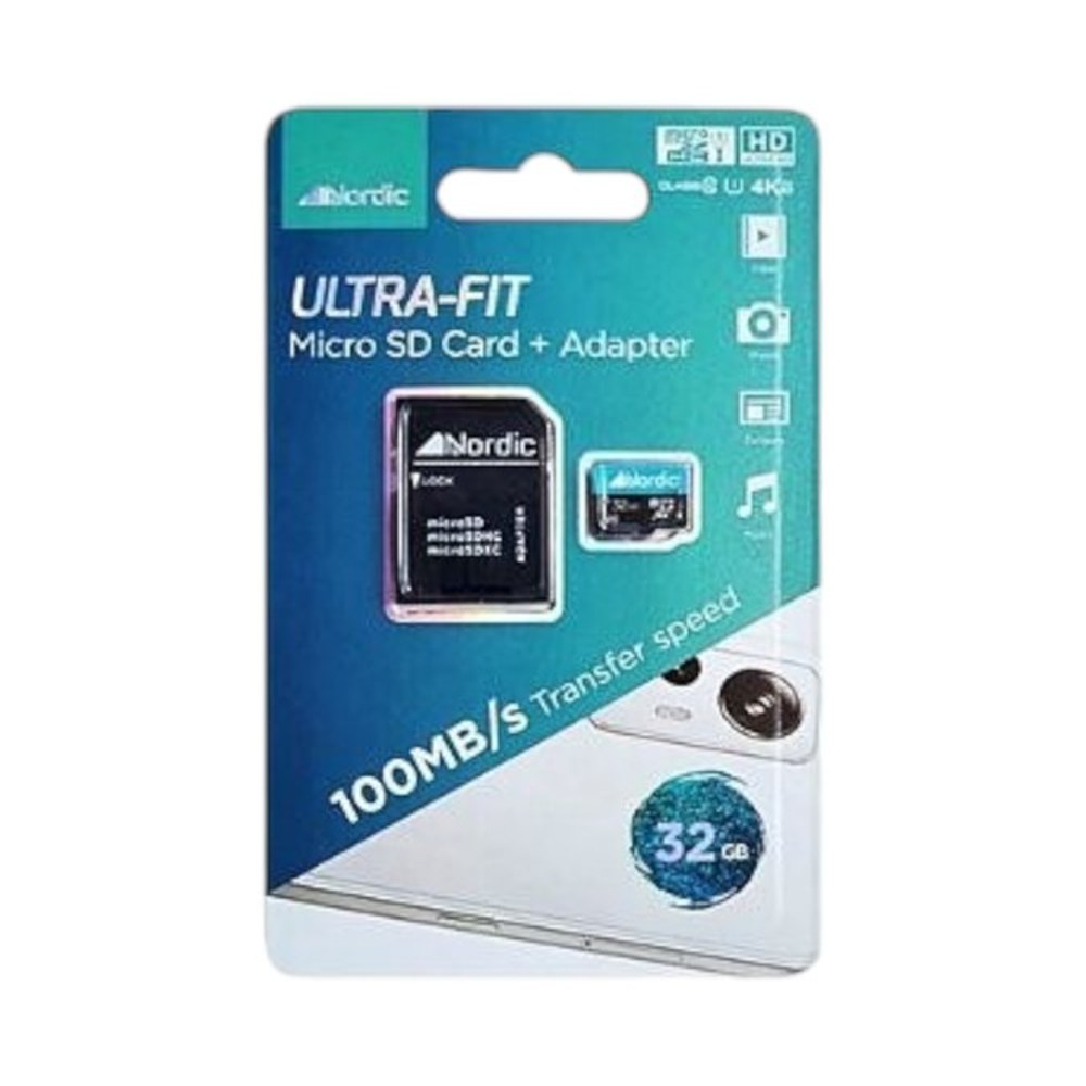 כרטיס זיכרון MicroSD | בנפח 32 גיגה בייט | אולטרה® Ultra NORDIC