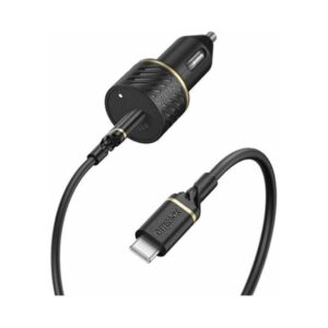 סט מטען רכב מהיר OtterBox 18W | כולל כבל USB-C ל-Lightning | שחור