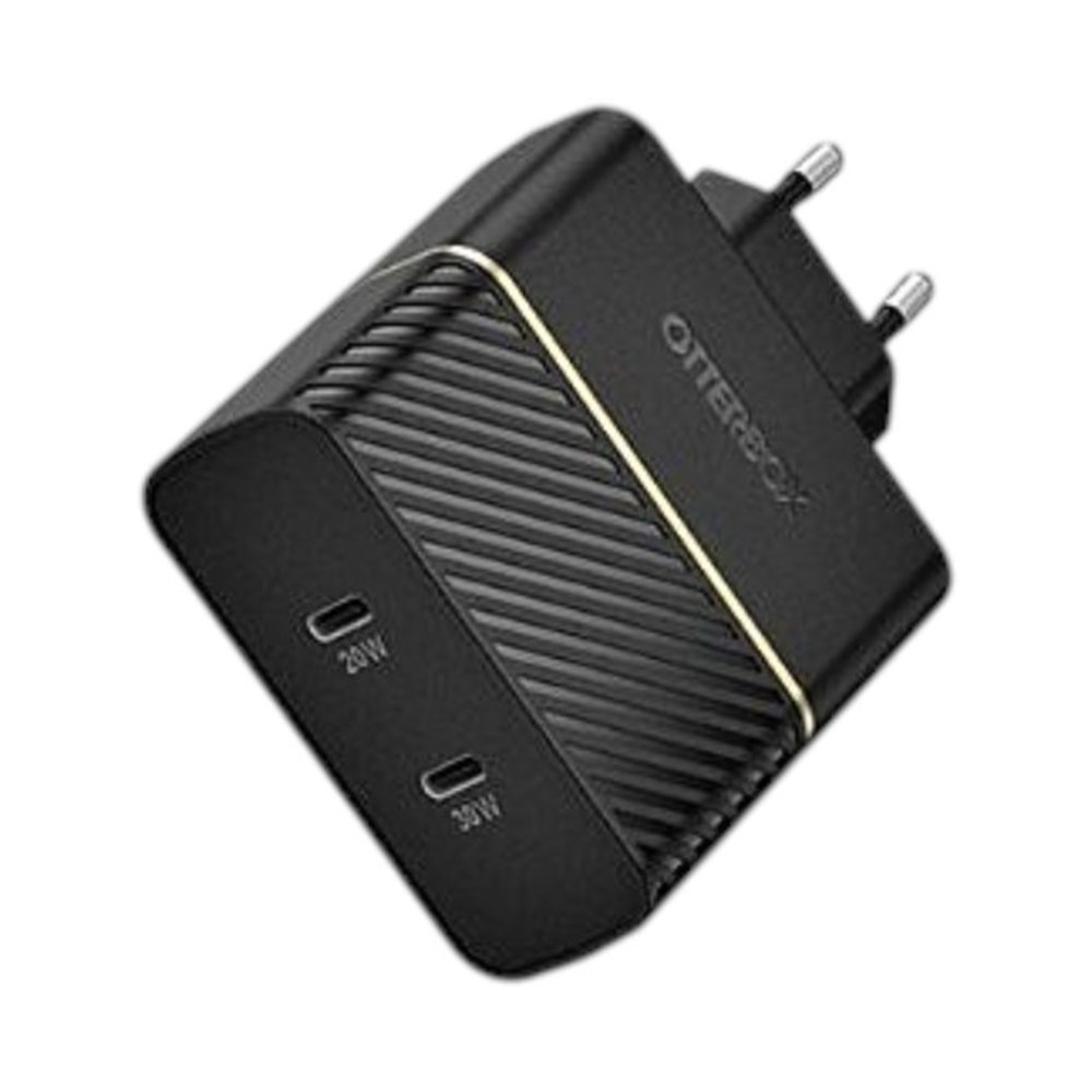 מטען קיר מהיר OtterBox Dual Port USB-C 50W – שחור