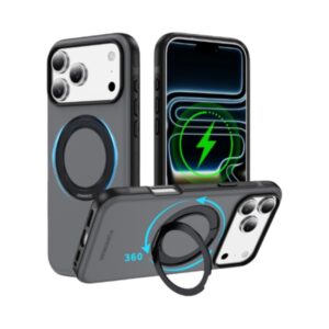 כיסוי PureGear DualTek360 MagSafe לאייפון 18 פרו מקס | מעמד מסתובב 360° | שחור